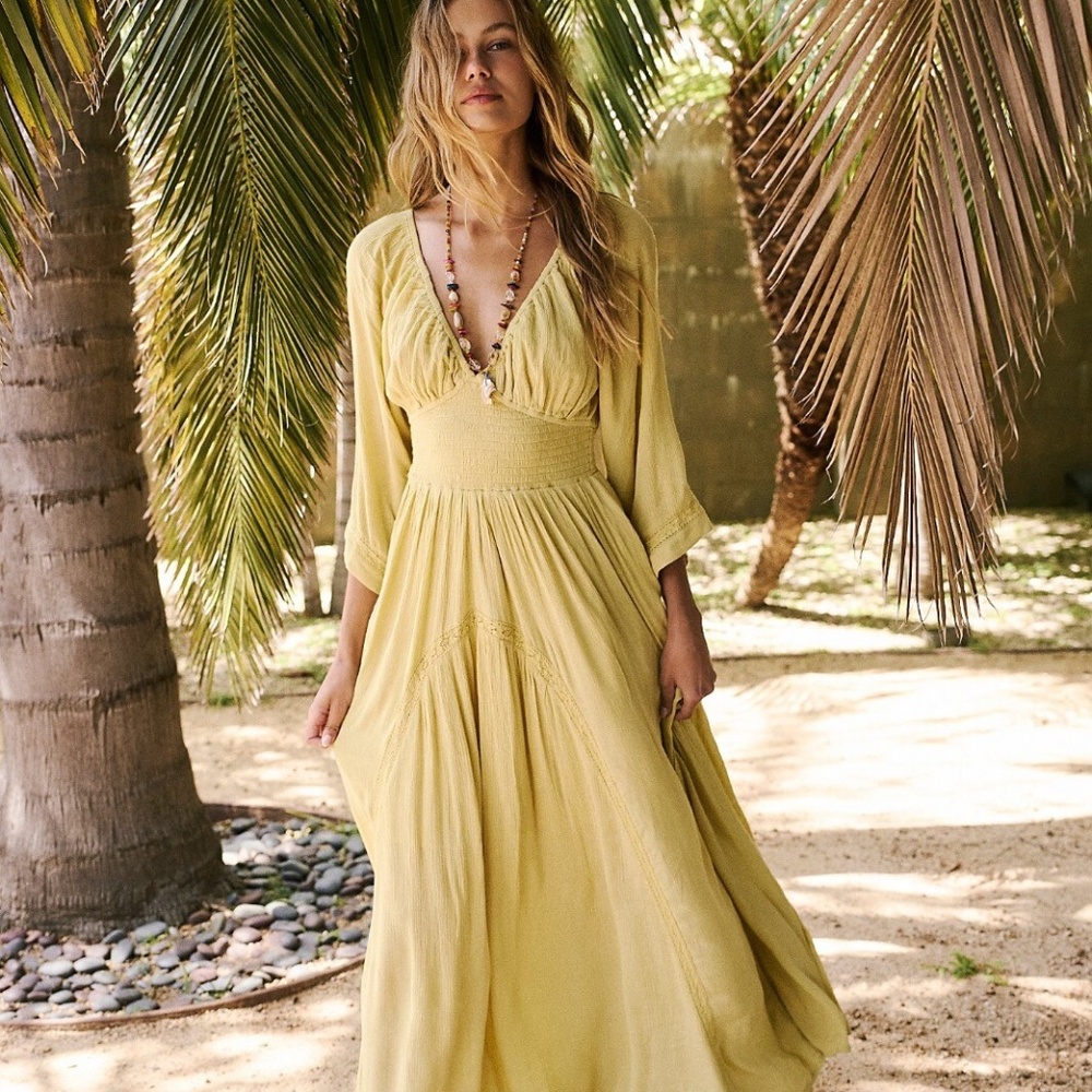 Free People Dixie Maxi Dress, XS, Dried Moss